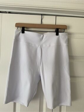 White Active Bike Shorts - Comfortable Swim/Workout Bottoms